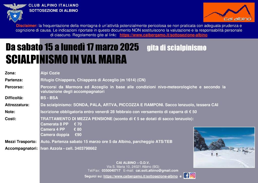 Val Maira scialpinismo