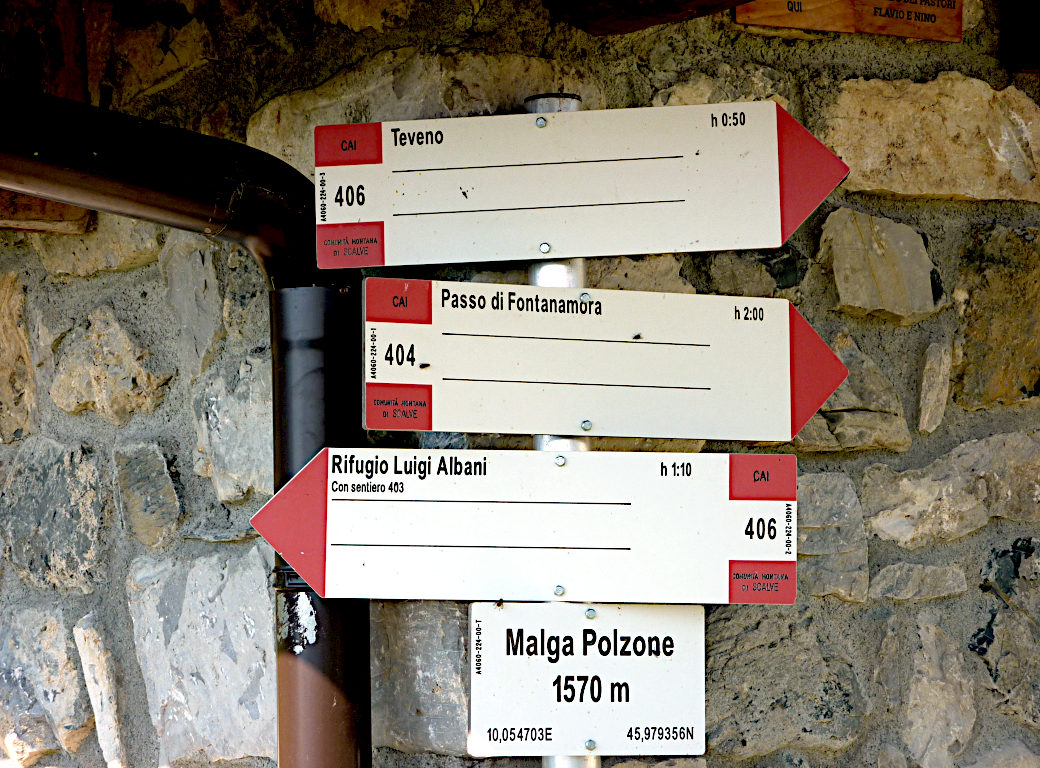Segnaletica a M.ga Polzone.