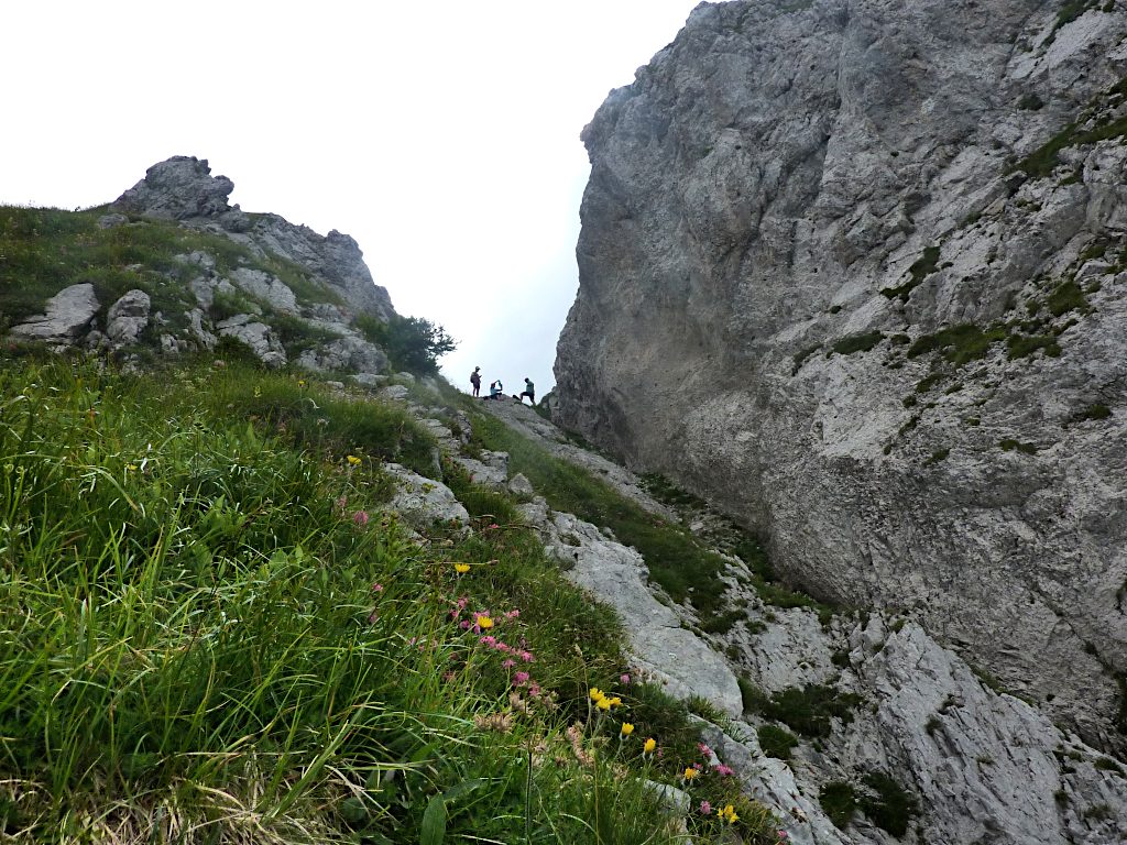 Escursionisti alla Forcella di Varicla.