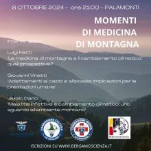 Momenti di Medicina di Montagna Festival Bergamo Scienza 2024 Ci si deve iscrivere sul sito di Bergamo Scienza 