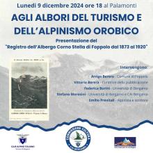 Agli albori del turismo e dell'alpinismo orobico, presentazione del registro dell'albergo Corno Stella di Foppolo dal 1873 al 1920