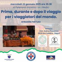 Serata con Andrea Rossanese sulla Medicina dei Viaggi, in collaborazione con l'Ordine dei Medici della Provincia di Bergamo, aperta a tutti