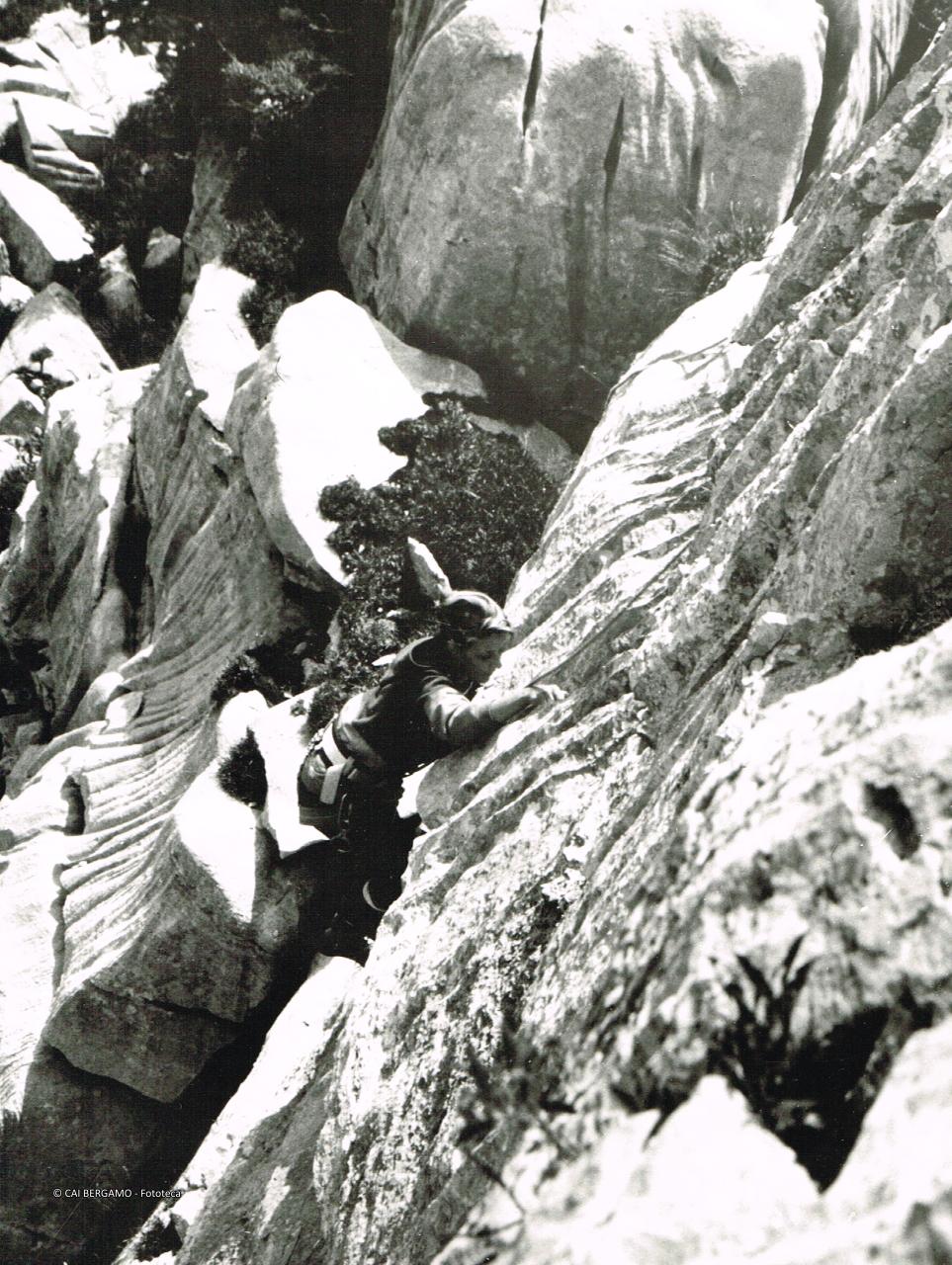 Alpinista in cordata