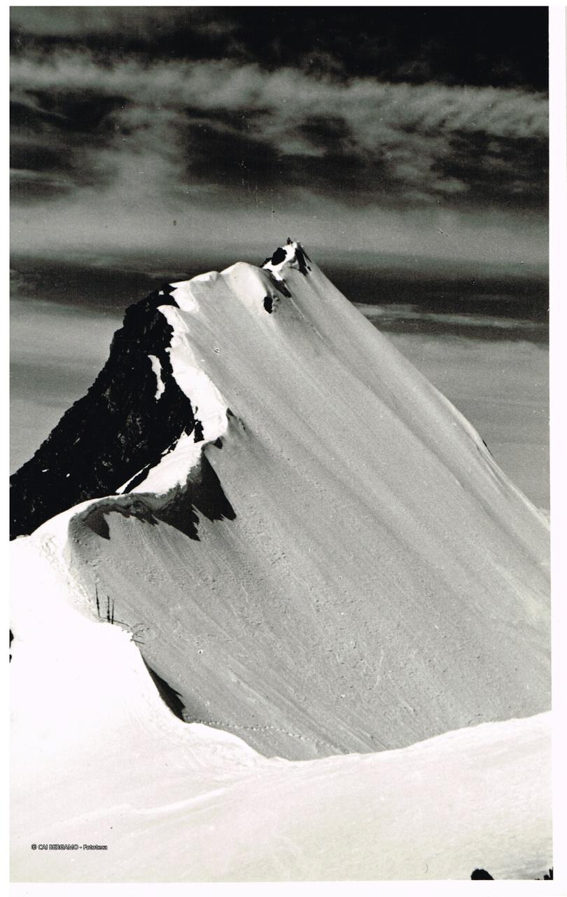 La vetta del Monte Gleno vista dal colletto alla testata del ghiacciaio del Gleno  