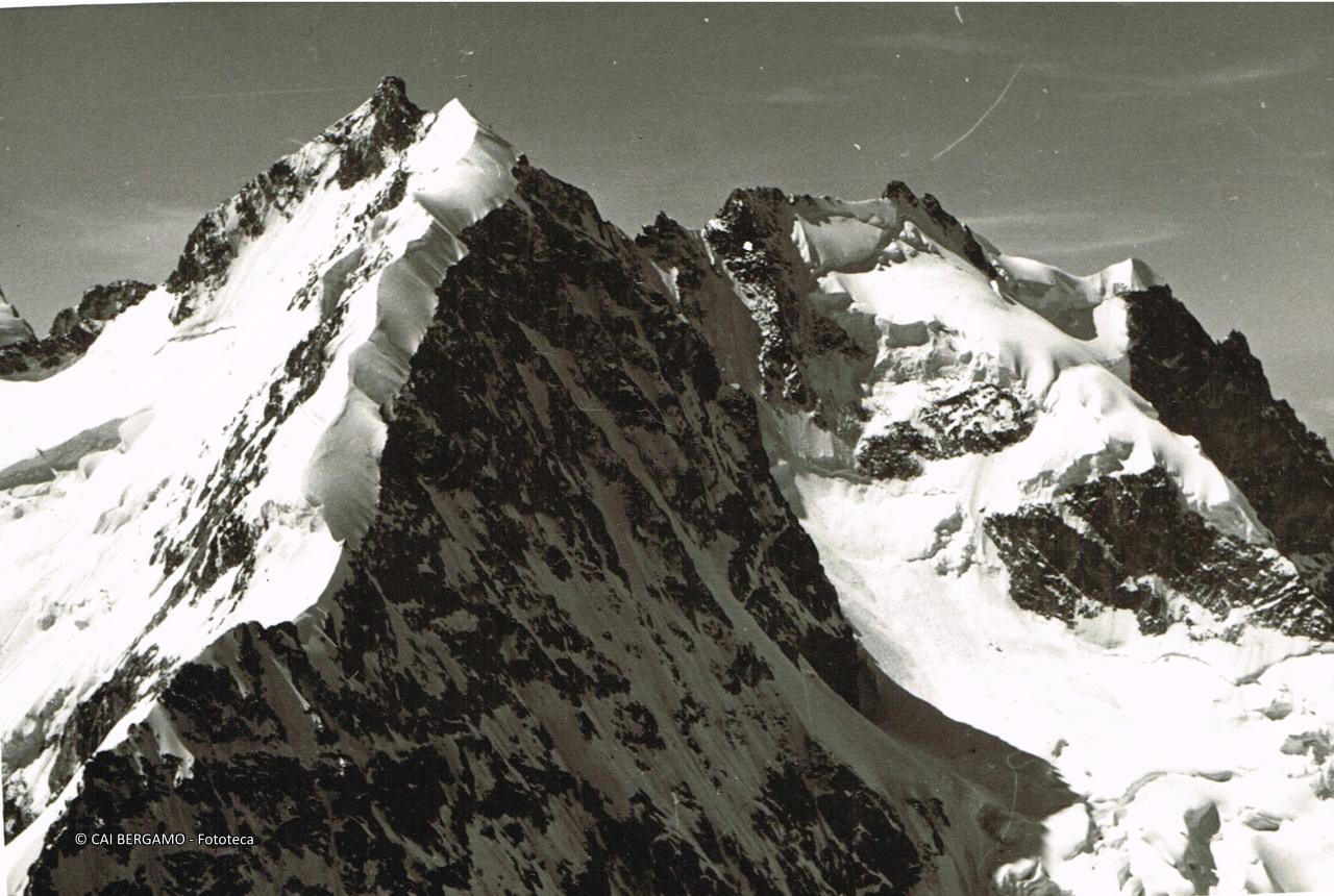 "Biancograt del Bernina e Pizzo Scerscen visti dal Piz Morteratsch" 