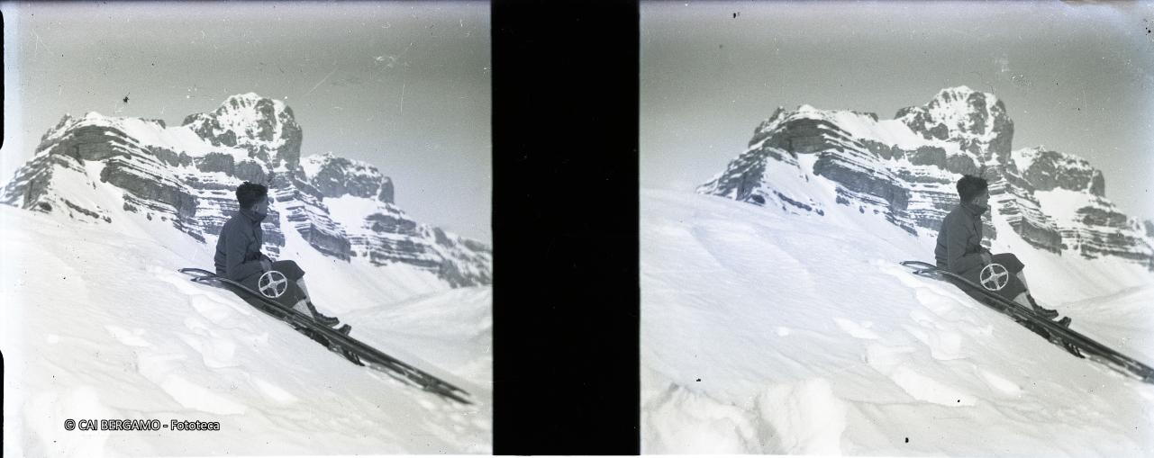 "Madonna di Campiglio,  Sciatore in contemplazione"