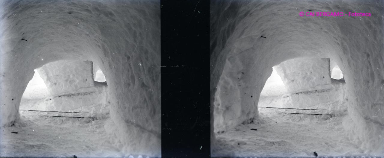 Breuil, gallerie nella neve con rotaia