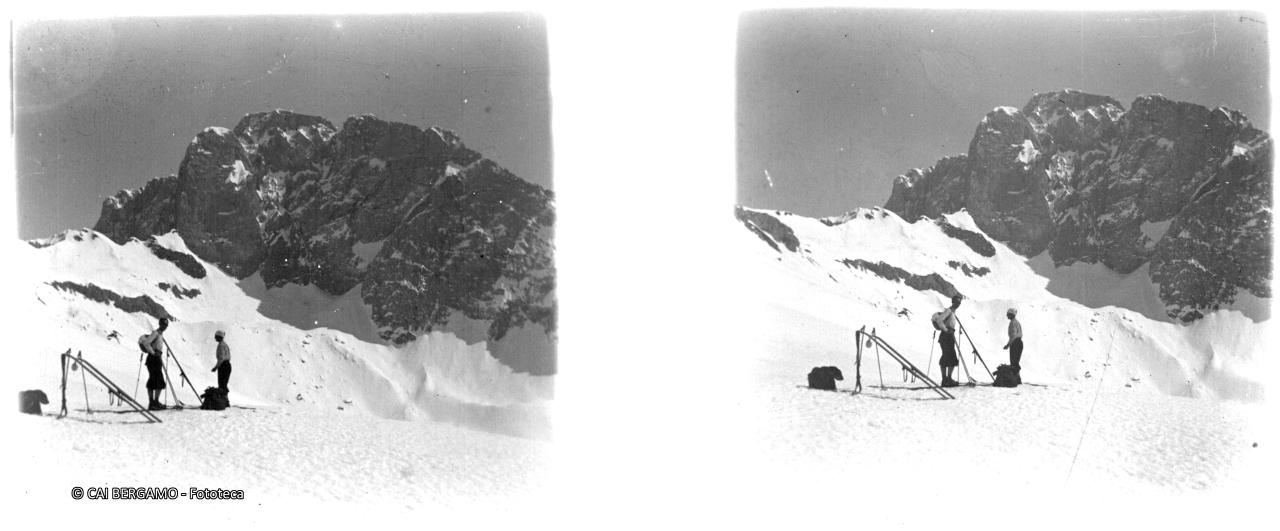 Sosta al Timogno con il Pizzo Presolana sullo sfondo 