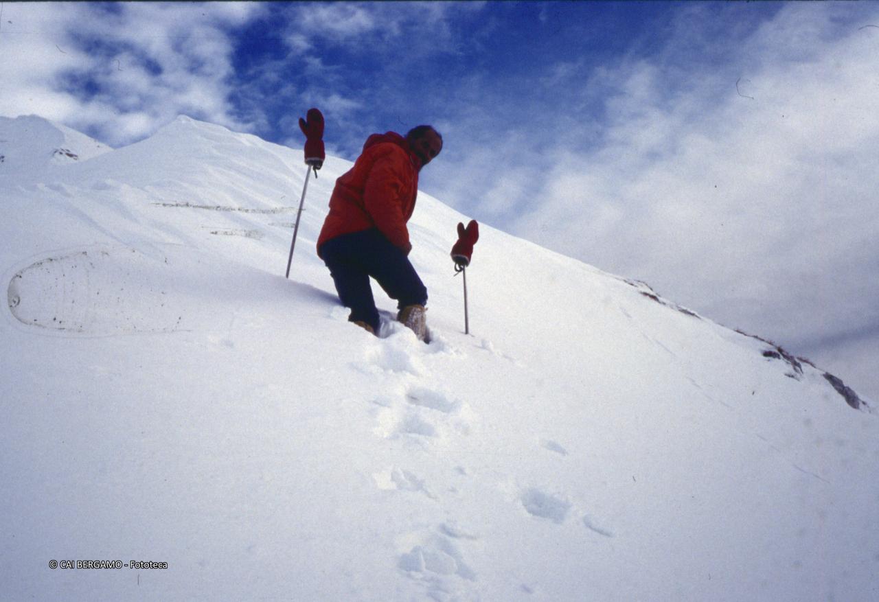 Verso il Pizzo Arera. Con neve fino alle ginocchia
