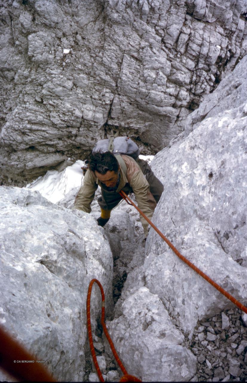 In parete verso la cima Orientale