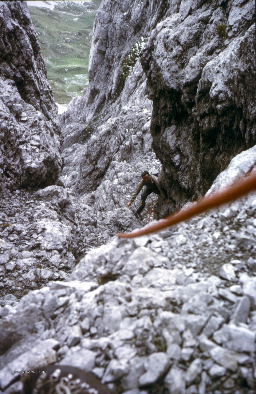 In parete verso la cima Orientale
