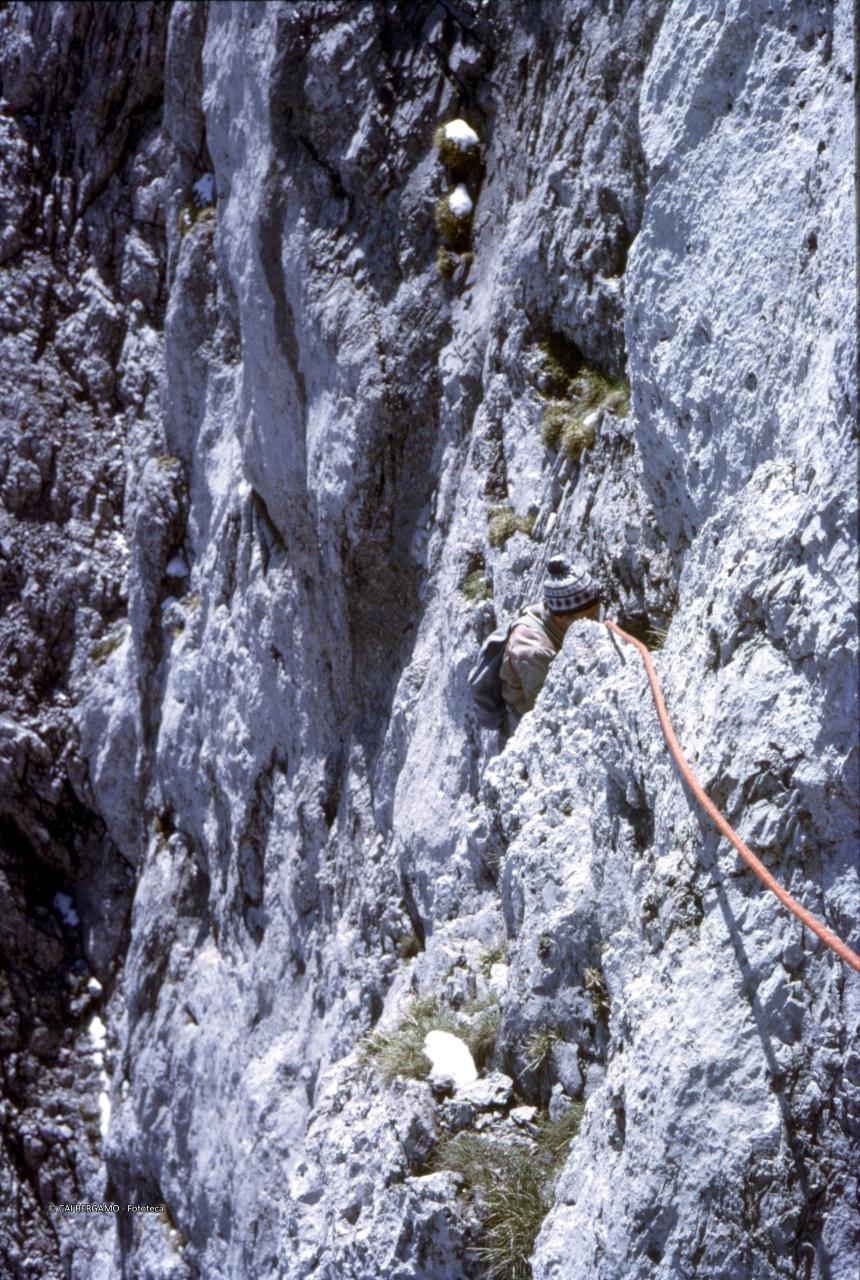 In parete verso la cima Orientale